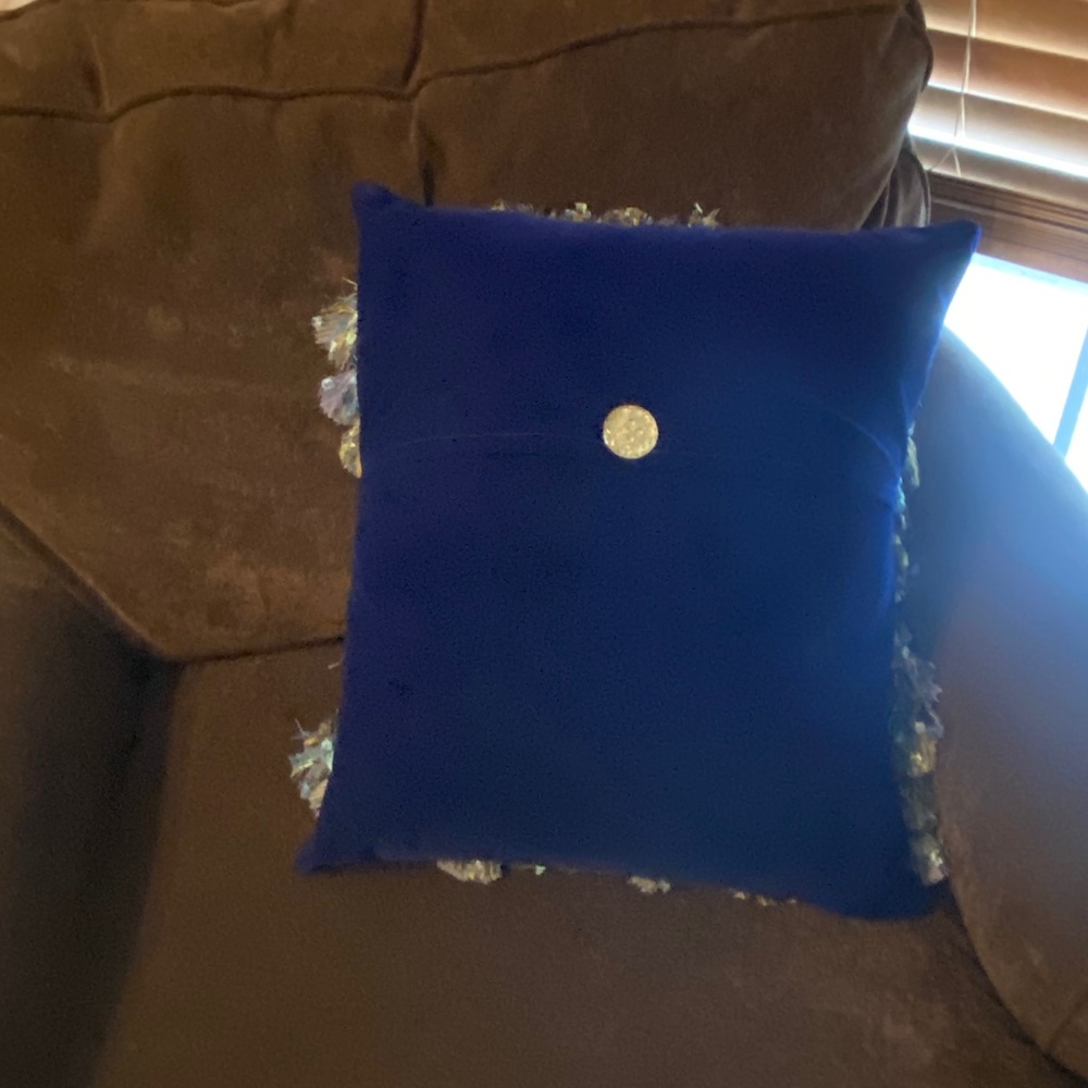 *SOLD* - 🎉🎉HP🎉🎉Boutique royal blue  mermaid throw pillow w/ luxe tassel trim - Picture 2 of 4